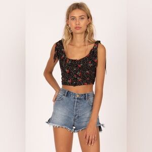 NWT Amuse Society Wish You Were Here Cherry Crop